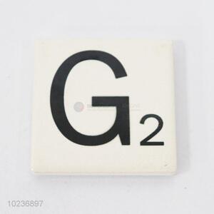 Factory sell ceramic fridge magnet G letters with number 2