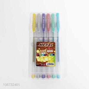 China supplier school supplies 6pcs multicolor plastic highlighter pen