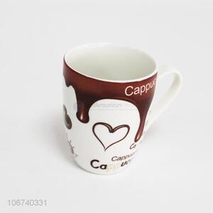 Hot sale fashion heart pattern ceramic cup