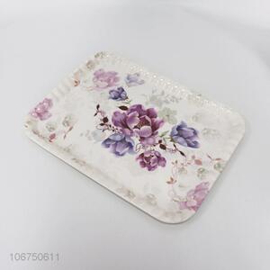 Hot Sale Flower Pattern Melamine Tray Food Tray