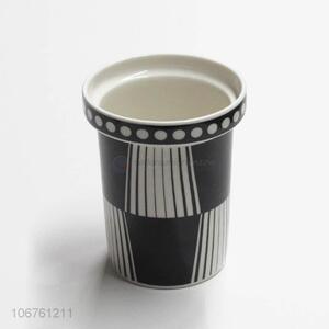 Wholesale art design geometric pattern decal ceramic storage can