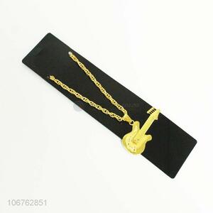 Hot style golden guitar design alloy necklace for decoration
