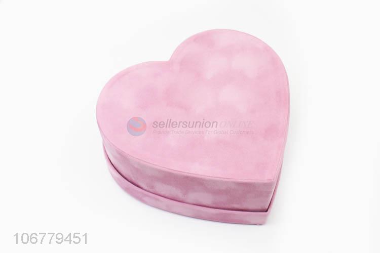 Premium quality 3pcs/set heart flocked gift box