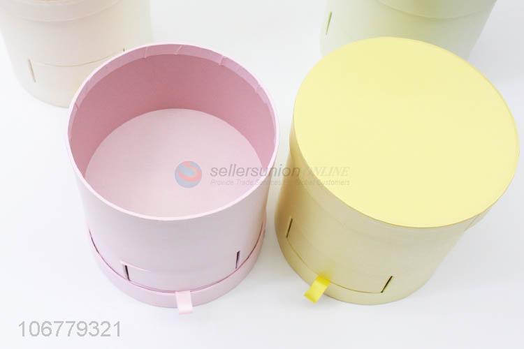 Top grade candy-colored cylindrical paper gift box with drawer