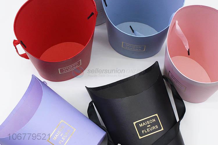 Promotional price luxury bucket shape paper gift box