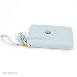 New Style PU Leather Double Zipper Purses For Women