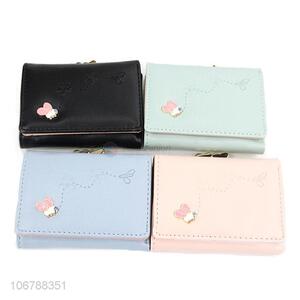 New Design PU Leather Wallet Ladies Foldable Purse