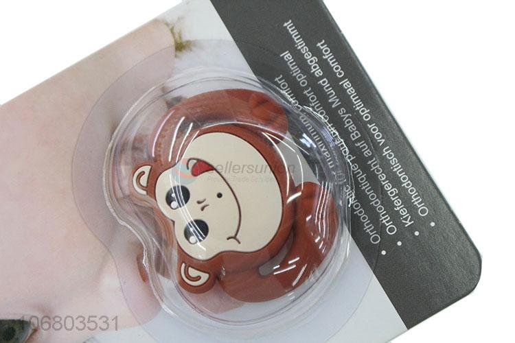 Attractive design cartoon monkey silicone baby nipples teething pacifier