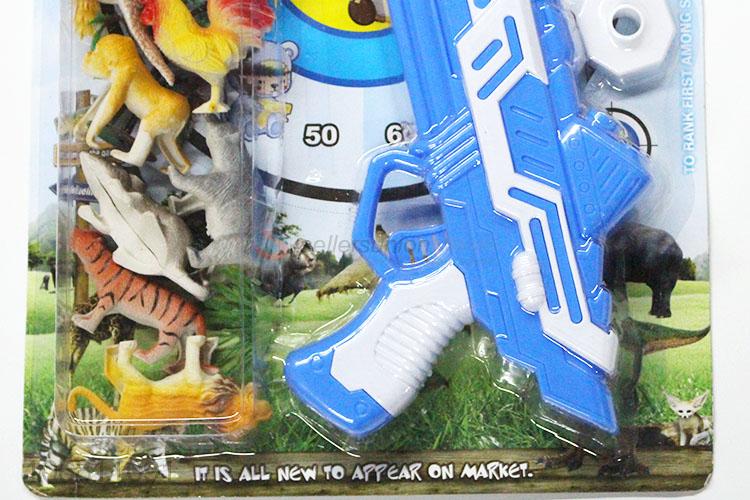 Best Sale Plastic Animal Model With Gun Shoot Game Toy Set