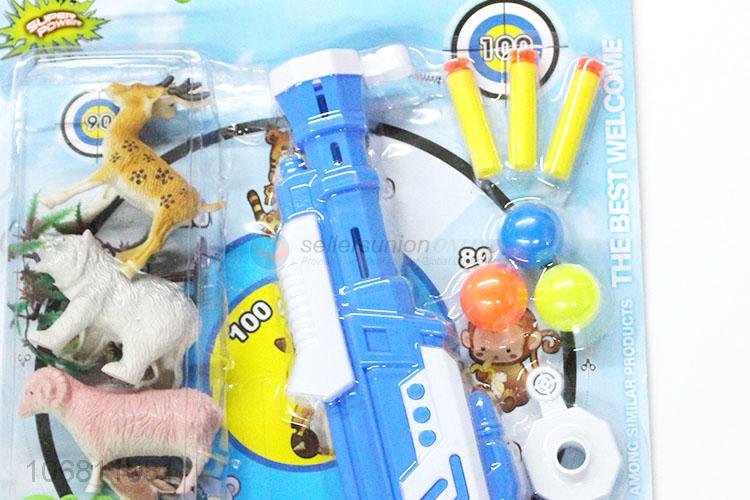 Custom Animal Model Plastic Gun Shoot Game Toy Set