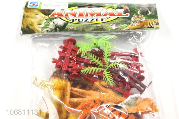 High Quality Plastic Animal Model DIY Pasture Puzzle Toy Set