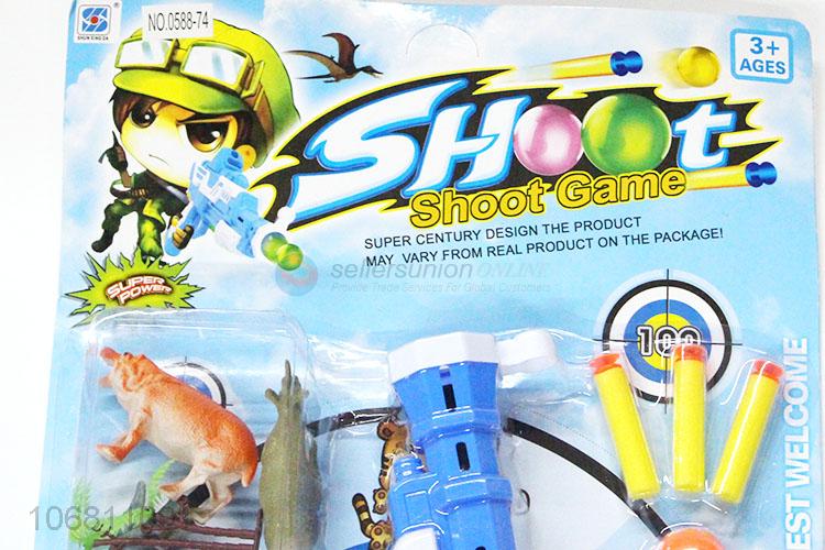 Best Sale Plastic Animal Model With Gun Shoot Game Toy Set