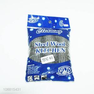 Premium quality 6pcs steel wool scourer for household kitchen cleaning