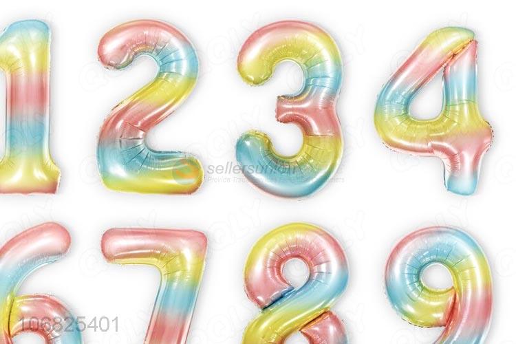 Hot Sale Gradient Rainbow Numbers Foil Balloon