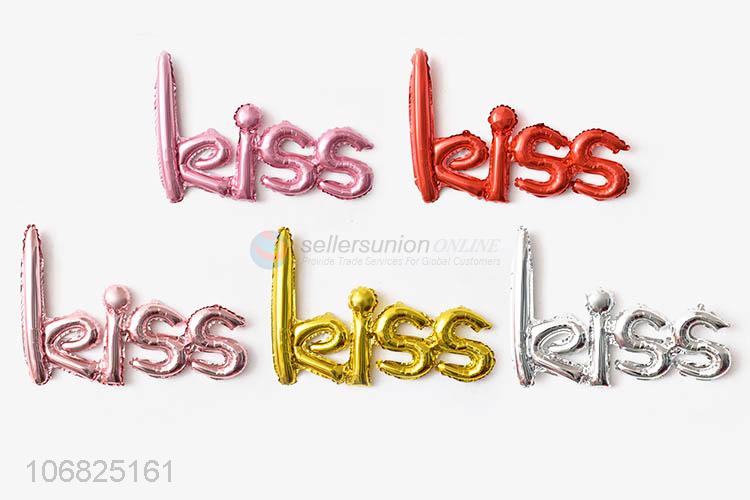 Good Quality Kiss Letters Foil Balloon For Room Decoration