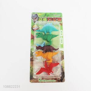 Good sale kids stationery 5pcs dinosuar erasers