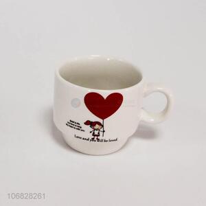 Low price fashion heart pattern ceramic cups