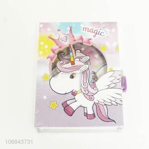 Fashion Design Unicorn Patter Notebook With Lock