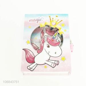 Promotional lovely unicorn design paper notebook with lock