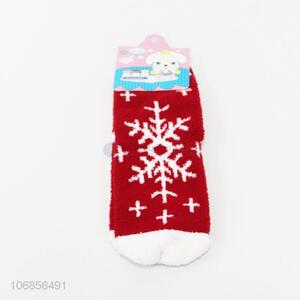 Wholesale lovely snowflake pattern children winter socks