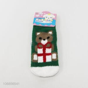 Custom cute bear pattern winter socks for children