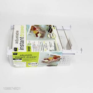 New selling promotion plastic adjustable instant drawer for refrigerator