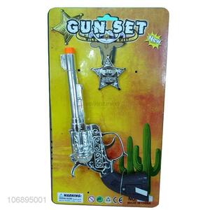 New Design Plating Cowboy Gun And Police Badge Set