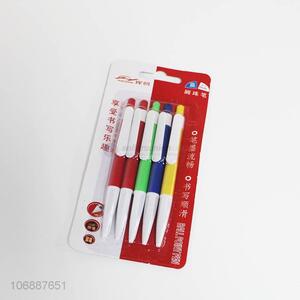 Premium quality 5pcs plastic ball-point pen student stationery