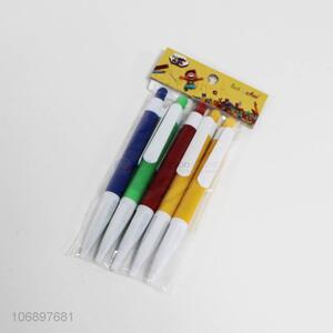 Suitable price office school supplies 5pcs plastic ball-point pen