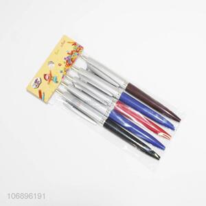 Competitive price 5pcs plastic ball-point pen for students