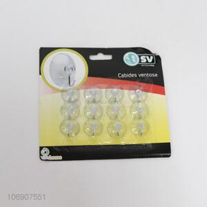 Wholesale 12 Pieces Transparent Plastic Suction Cup Hook