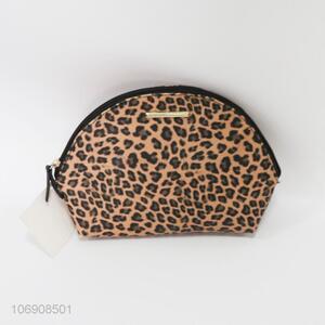 Wholesale deluxe leopard print pvc makeup bag