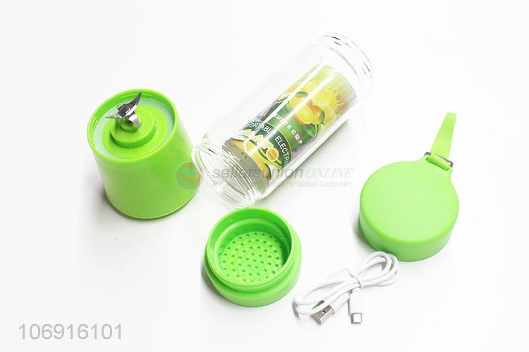 Competitive price portable double-click type electric juicer cup usb blender with 4pcs blades