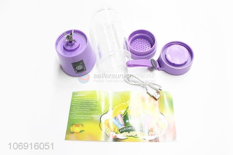 Wholesale hottest mini double-click type 6pcs blades electric blender usb charging juicer with safety induction device