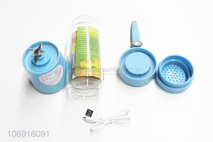 Promotional portable double-click type usb rechargeable blender electric juicer with 6pcs blades