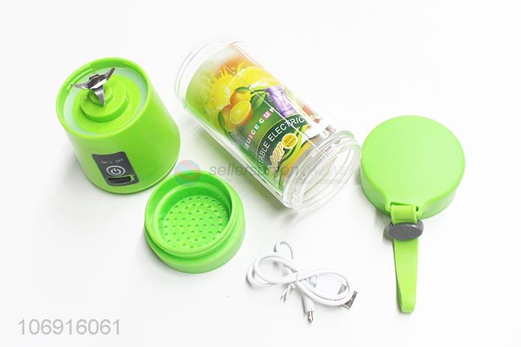 New products portable double-click type usb rechargeable blender electric juicer with 3pcs blades