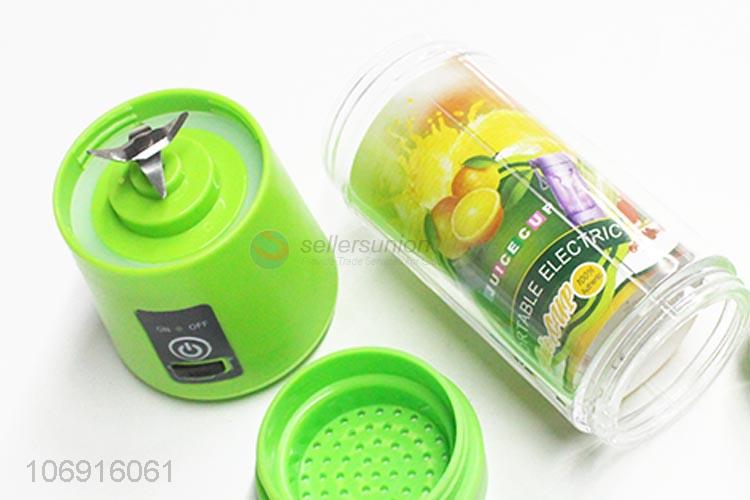 New products portable double-click type usb rechargeable blender electric juicer with 3pcs blades