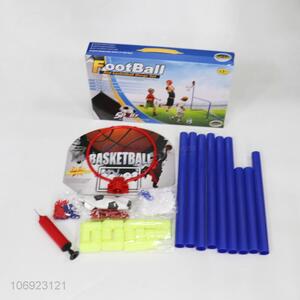 China manufacturer 2-in1 assembled plastic basketball stand and balls set