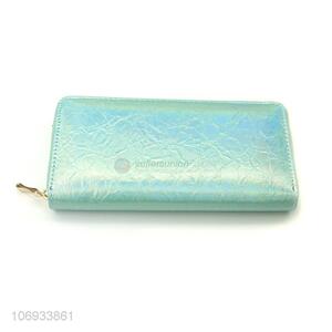 Wholesale Simple Lady Pu Leather Purse Travel Wallet Women Zip Long Wallet