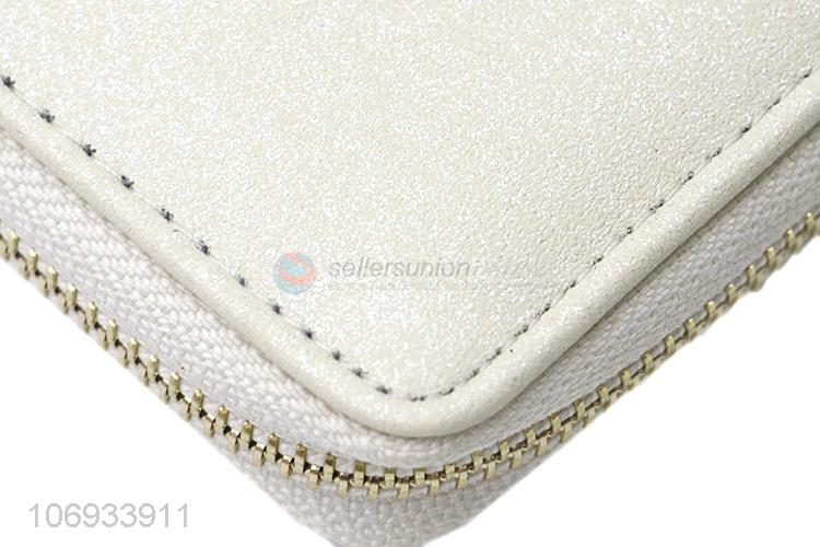 Wholesale Solid Color Wallet Ladies Long Purse Zip Wallet