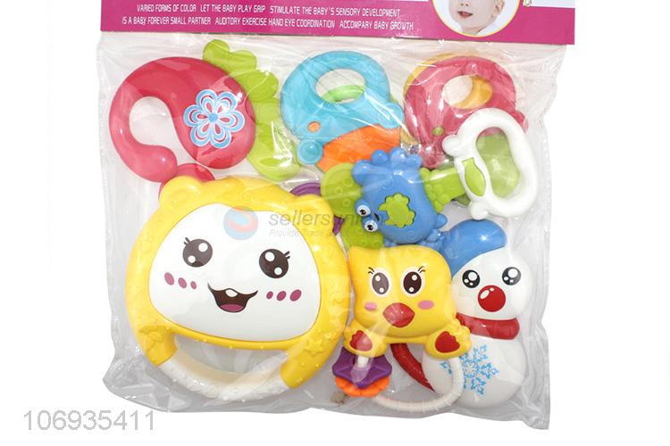 New Product Baby Educational Rattle Rings Bell Plastic Shaking Rattle Toys Set