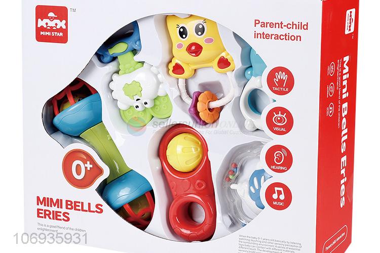 Hot Selling Lovely Infant Educational Toy Plastic Baby Hand Shake Bell Toy Set