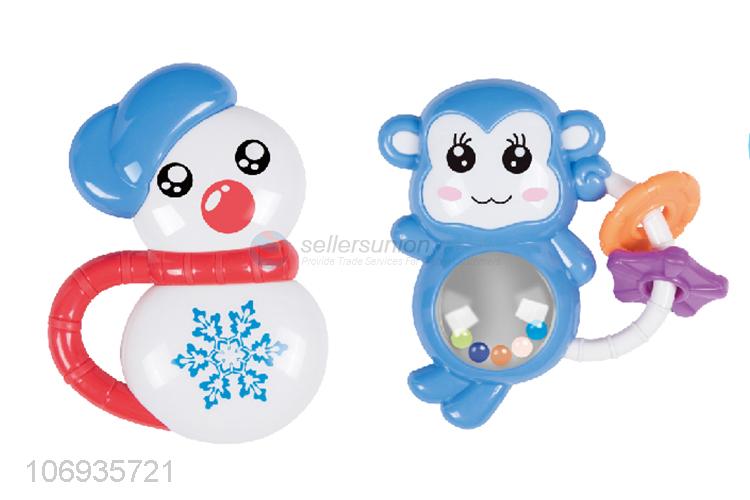High Sales Lovely Plastic Cartoon Baby Shaking Hand Bell Baby Rattle Play Set Toys