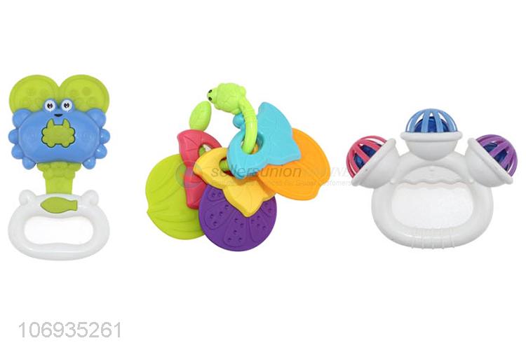 Promotion Custom Plastic Baby Rattle Infant Bed Bell Toys Set