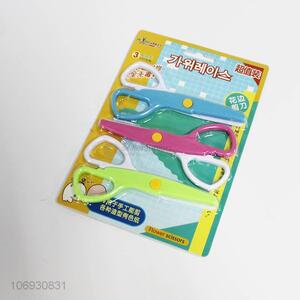 New selling promotion 3pcs plastic mini child safety kids scissors