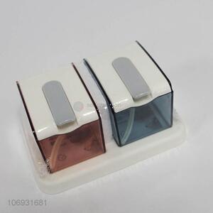 Wholesale kitchenware spice box containers plastic condiment box with spoon