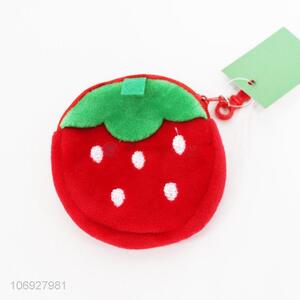 Hot Sale Fruit Coin Case Short Plush Strawberry Coin Purse