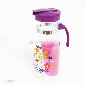 Cheap and good quality plastic cold water jug with handle lid cup