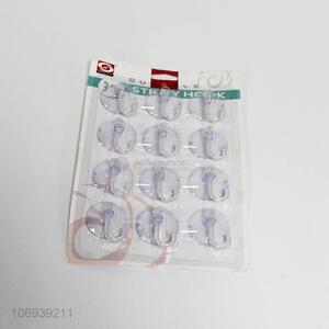 Customized kitchen tools 12pcs clear plastic suction cup hooks