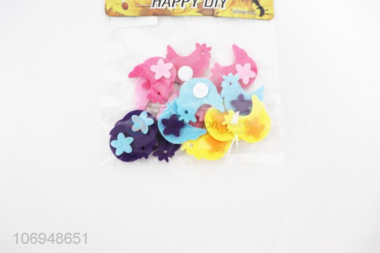 Cheap animal hen shape diy felt cloth patch for garment decoration